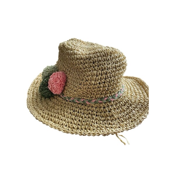 El Corte Ingles Kids Crochet Paper Straw Hat  Size 7-14Y - Picture 3 of 12